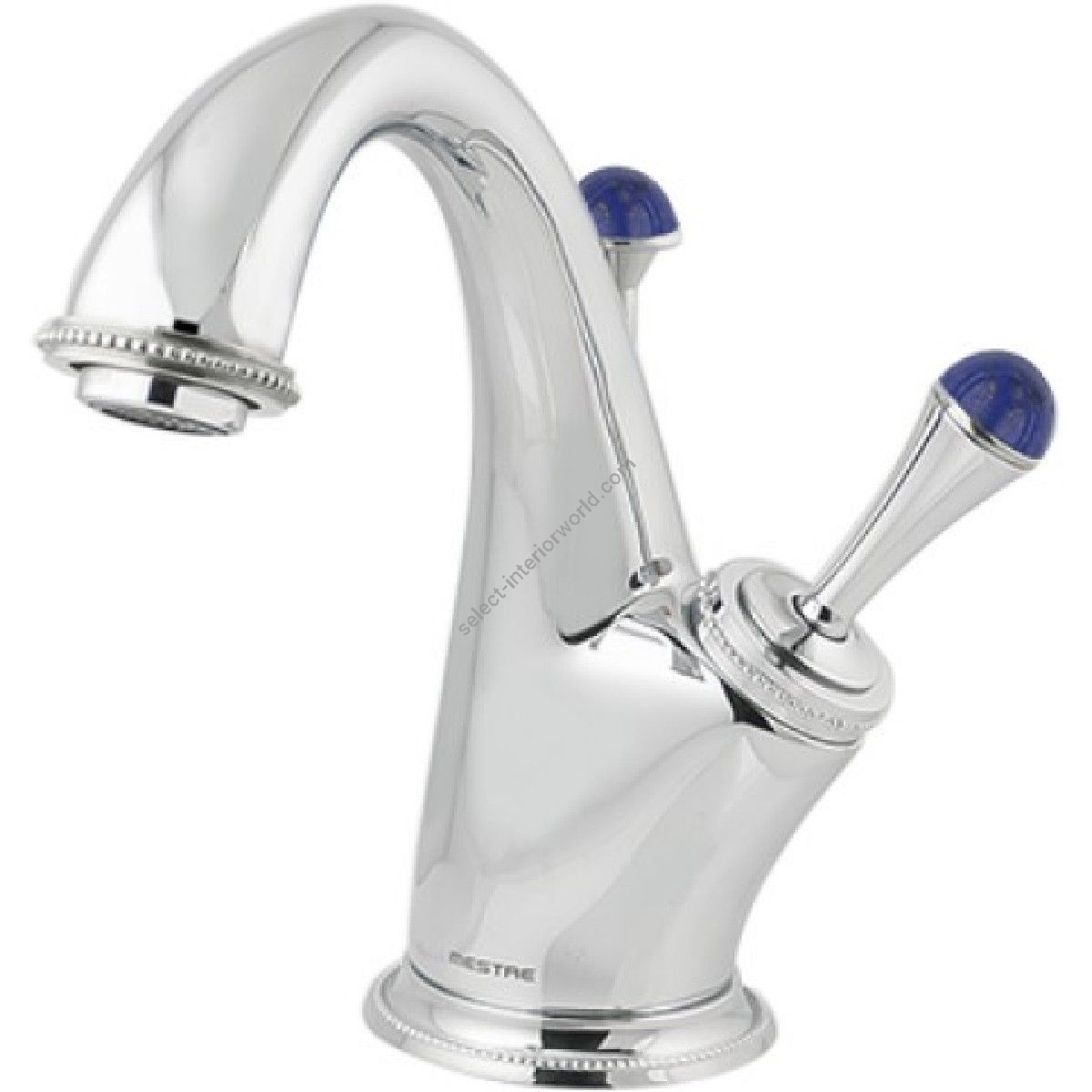 Bronces Mestre / Washbasin Fittings / Basin monolever joystick mixer with lapislazuli stone 073803.LP0.50