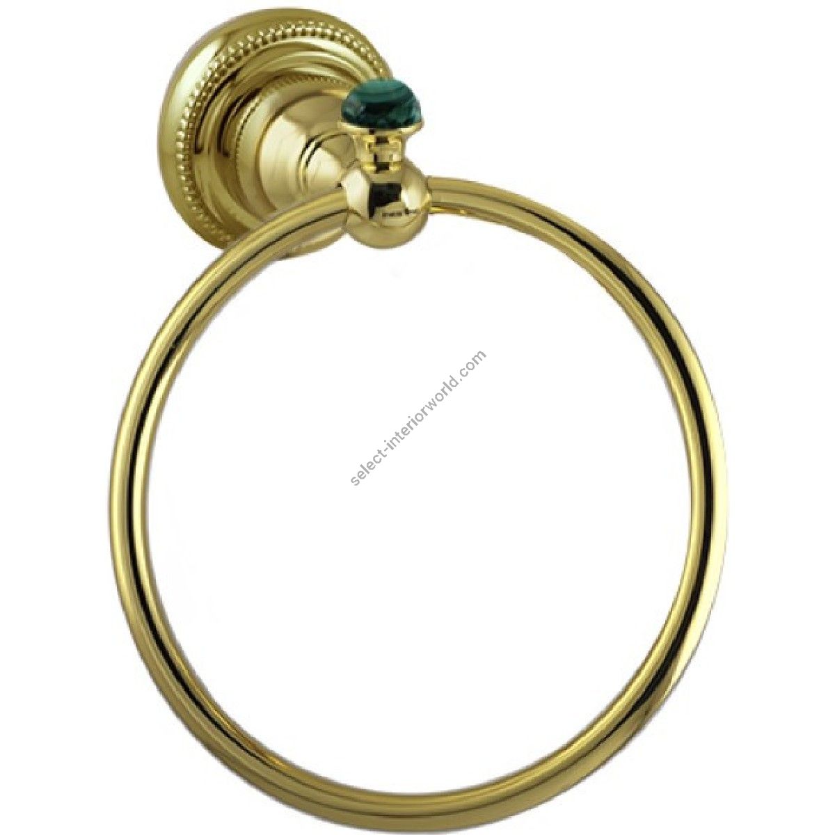 Bronces Mestre / Towel Holders / Towel ring 165mm with malachite stone 073873.ML0.01