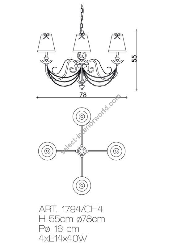 Il Paralume Marina / Chandelier / 1794/CH4