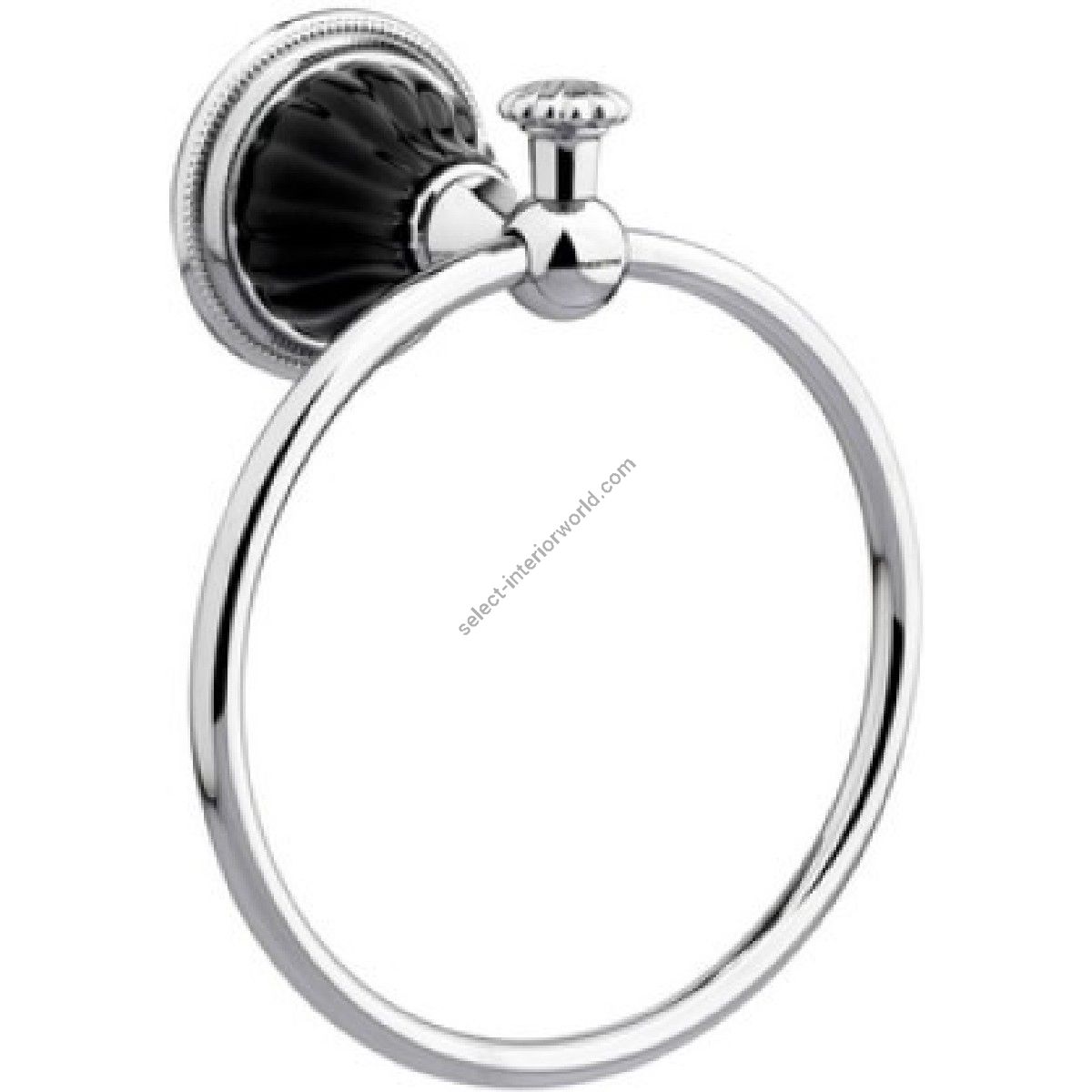 Bronces Mestre / Towel Holders / Towel ring 165mm with black porcelain 233573.N000.50