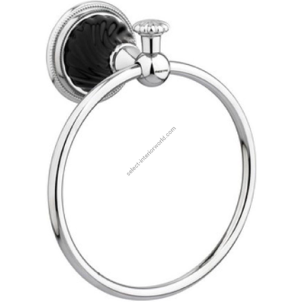 Bronces Mestre / Towel Holders / Towel ring 165mm with black porcelain twisted 233573.NSL0.50
