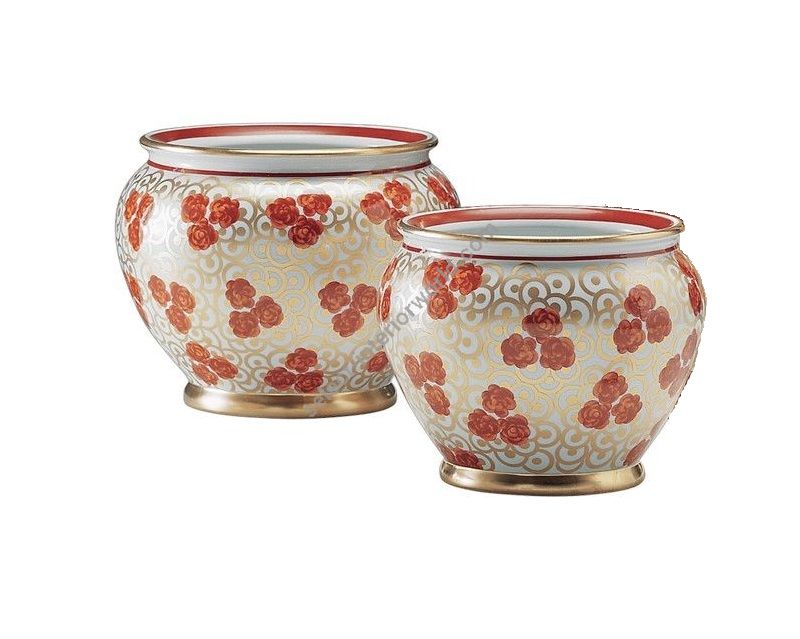 Le Porcellane / Flower Boxes & Flower Pots / Cachepot Rose Rosse 4023 4022