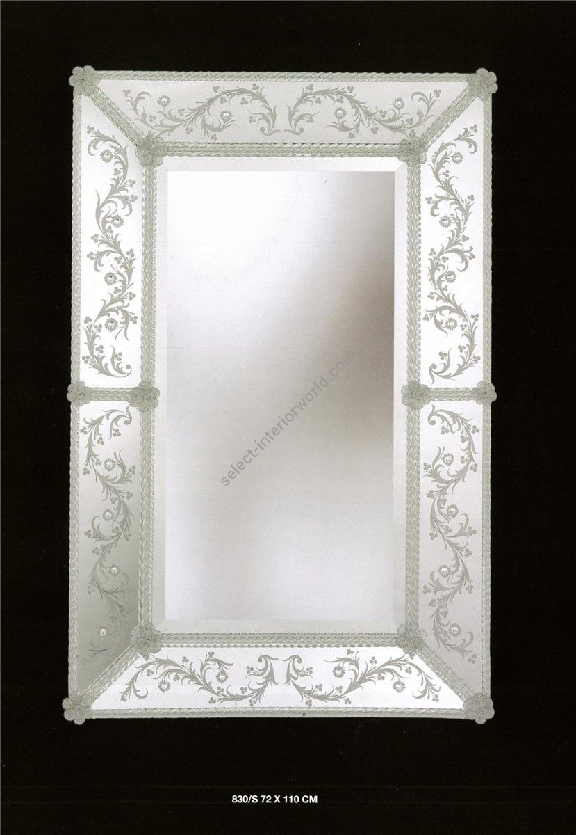 Italian Luxury Lighting / Wall Mirrors / Venetian Murano Glass Floral Decoration 830S