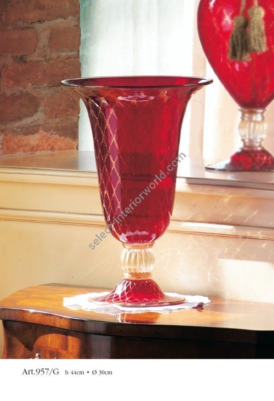Il Paralume Marina / Decorative Vases / Red Murano Glass 957G