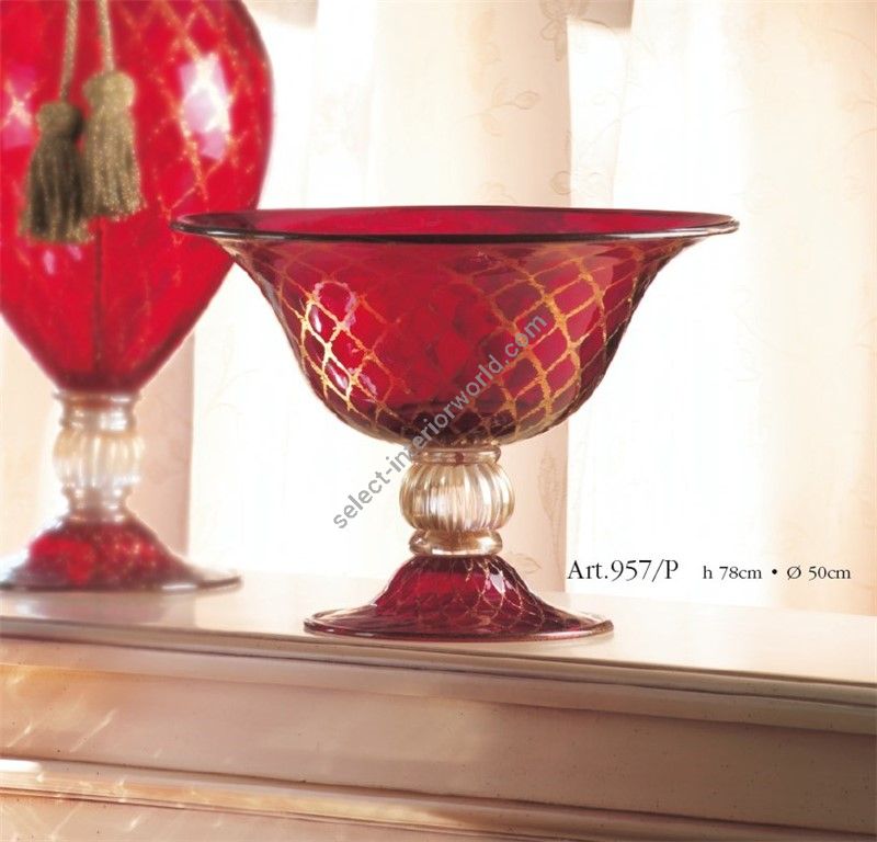 Il Paralume Marina / Decorative Vases / Red Murano Glass 957 P