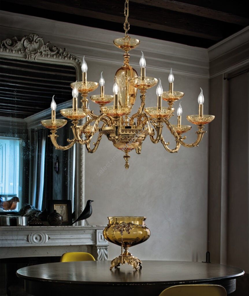 Euroluce Lampadari / Chandeliers / Aida L8+4 Ambra