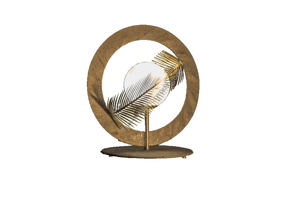 Mechini / Table Lamps / Wrought Iron with White Glass Lampshade F-Round-1
