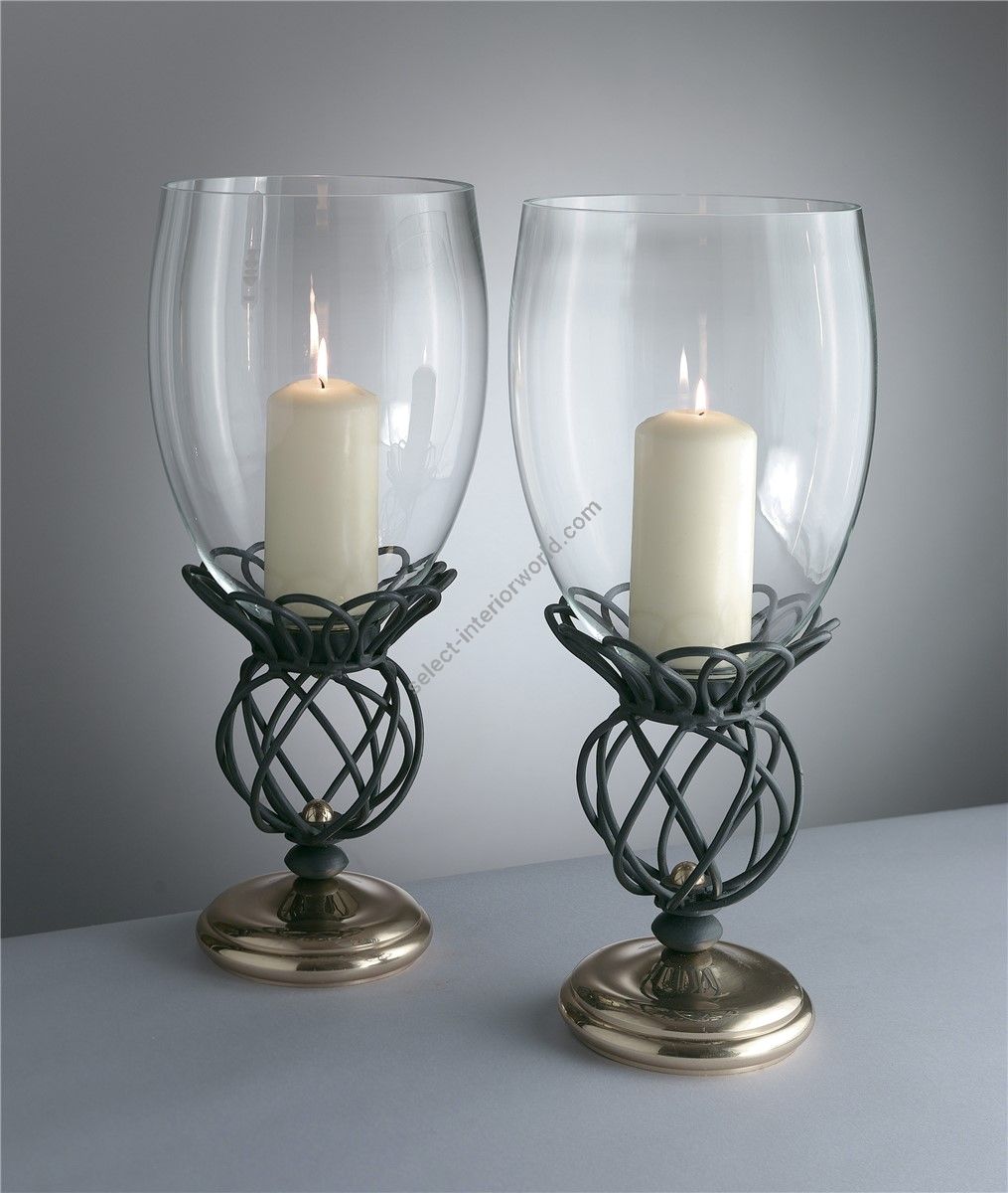 Officina Ciani / Candlesticks / Iron and Brass with Glass HL1092CA-S Tondini