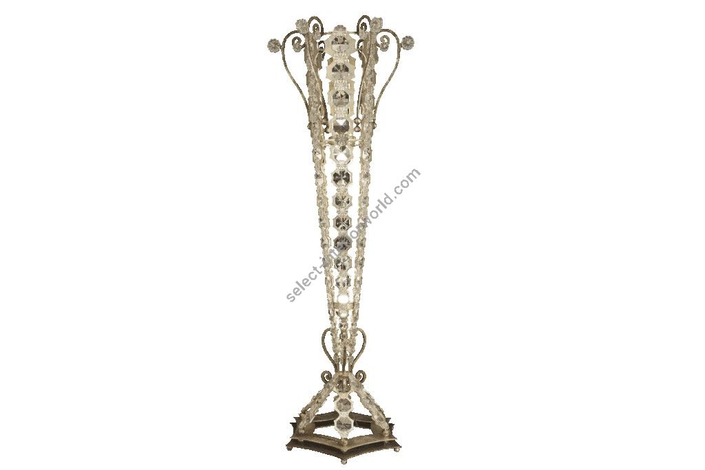 Mechini / Floor Lamps / Wrought Iron with Clear Bohemian Crystal PT796/4