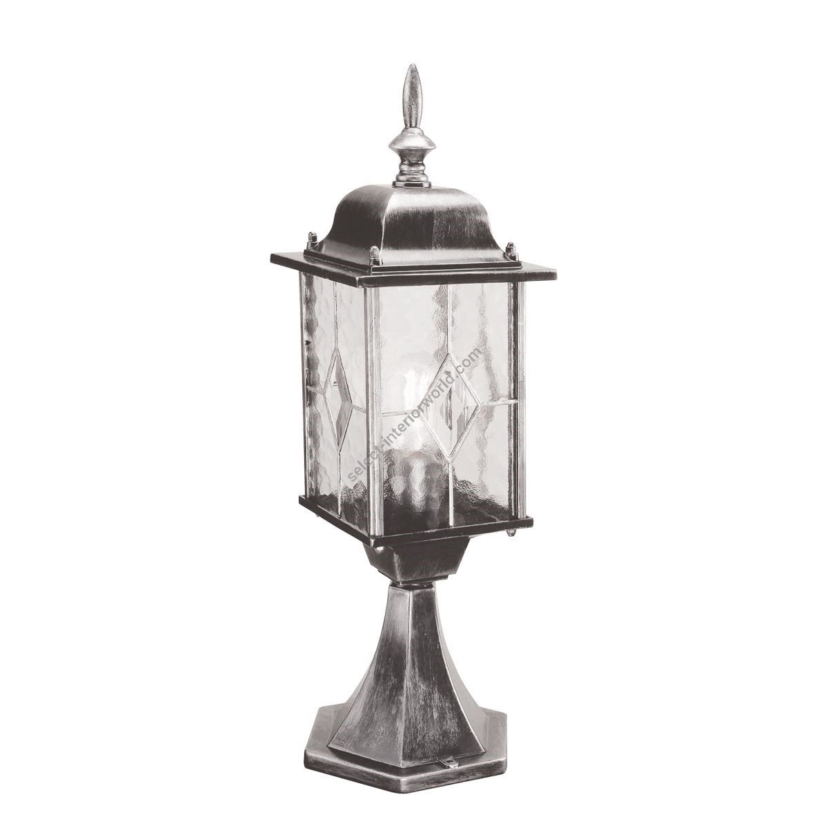 Elstead Lighting / Outdoor Pedestal Lights / Wexford 1 Lantern Black & Silver