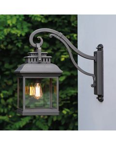 Exclusive Outdoor Wall Lantern / Wrought Iron, Vintage Style / Robers