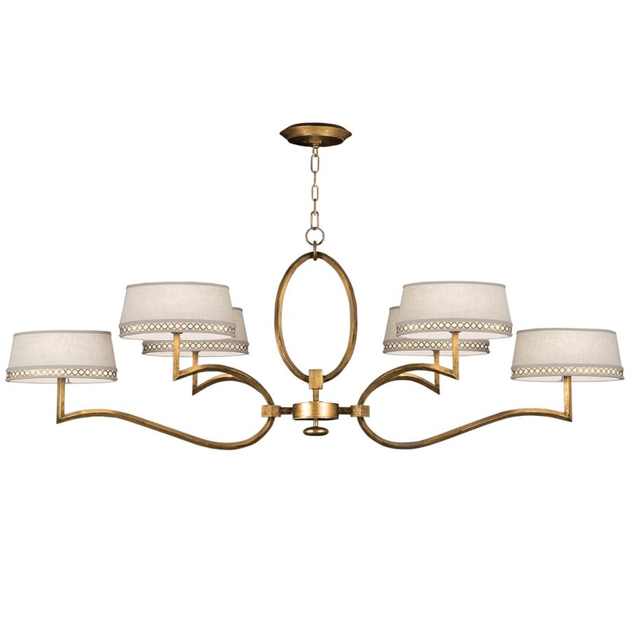 Gold / White Linen Shades - 780040-2