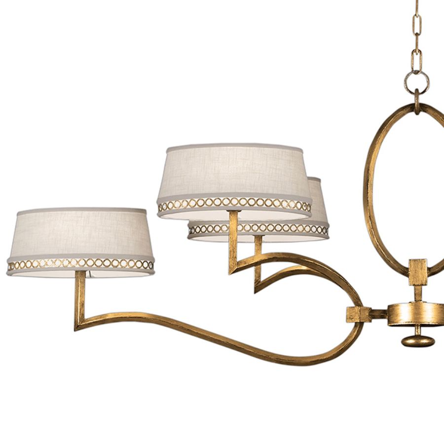 Gold / White Linen Shades - 780040-2