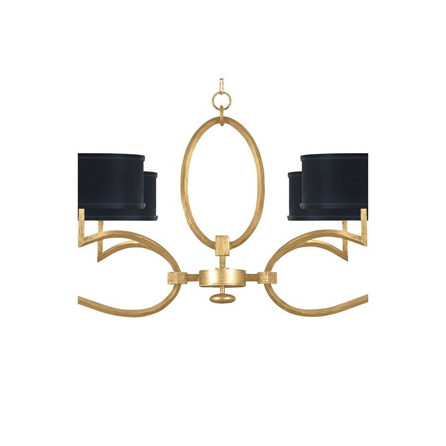 Gold Leaf / Black Fabric & Gold Inner Lining Shades - 780040-34