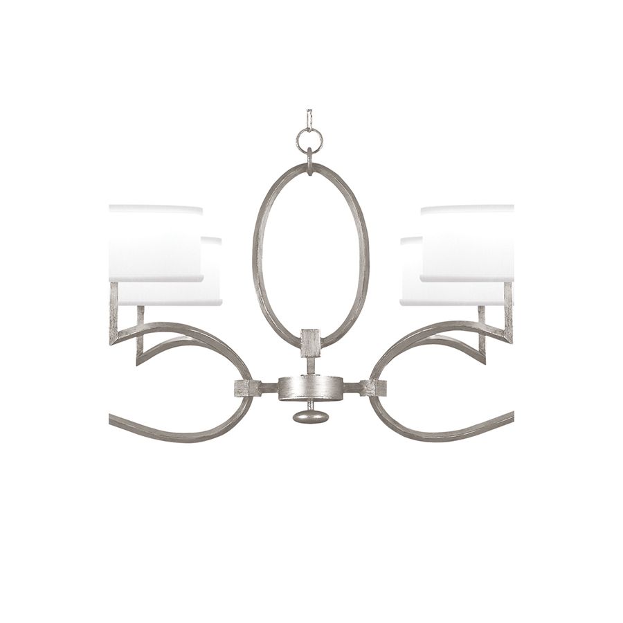 Silver Leaf / White Fabric Shades - 780040-41