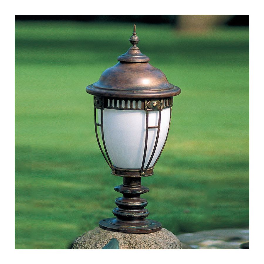 Outdoor Pedestal Lamp, Patina finish