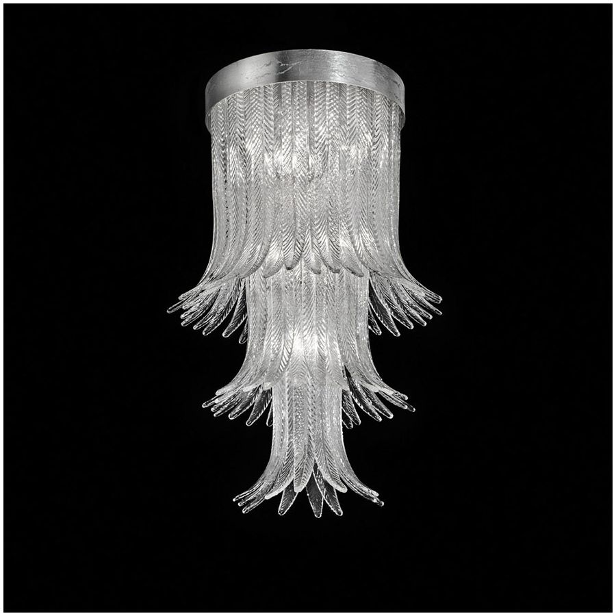 Finish metal: Silver leaf MXC, Glass colour: Clear CC, 3-Tier 