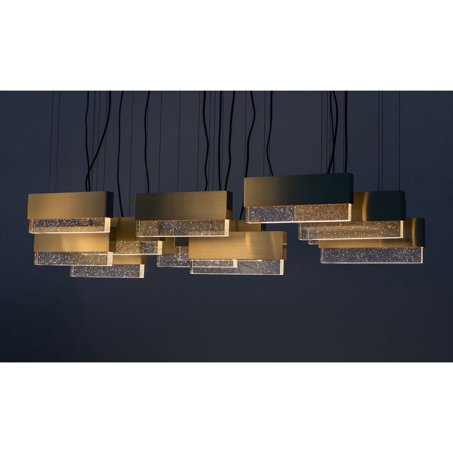 Linear Pendant Light / Blackened Brass finish