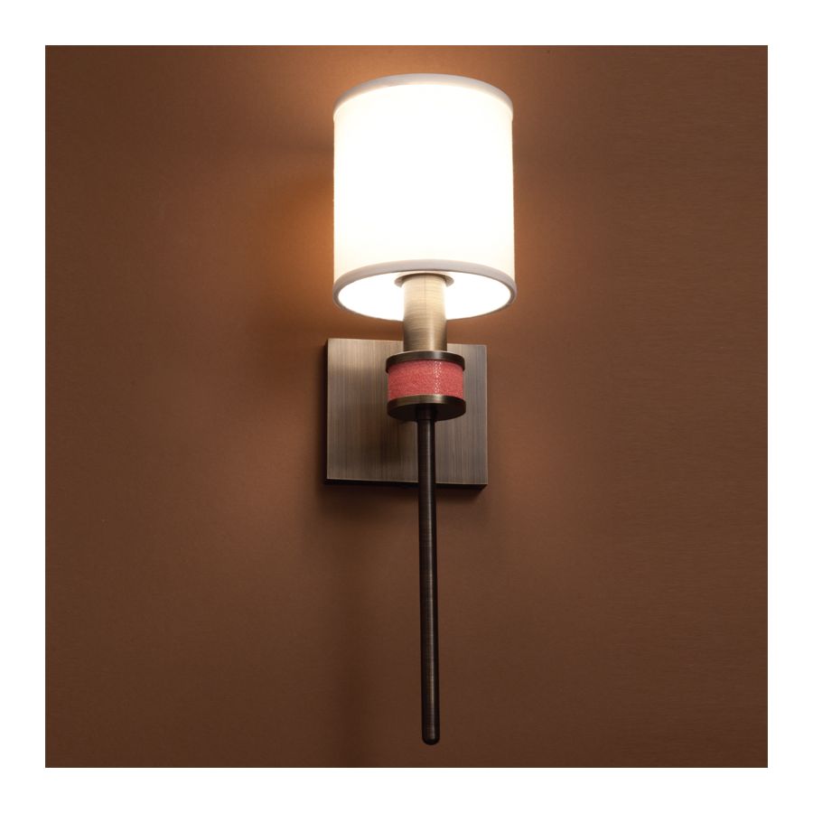 Antiqued Boyd Brass finish, Insert with Peony Shagreen