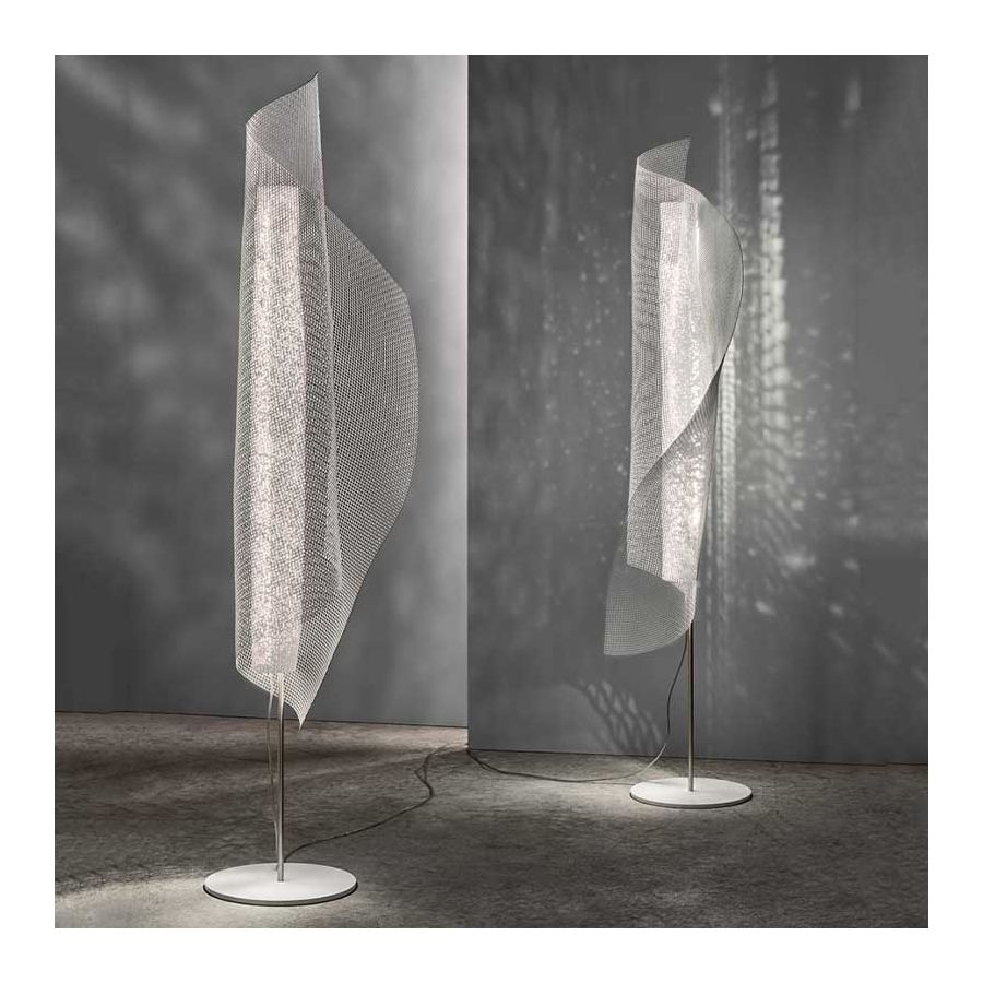 Floor led lamp / White finish / Painted stainless steel