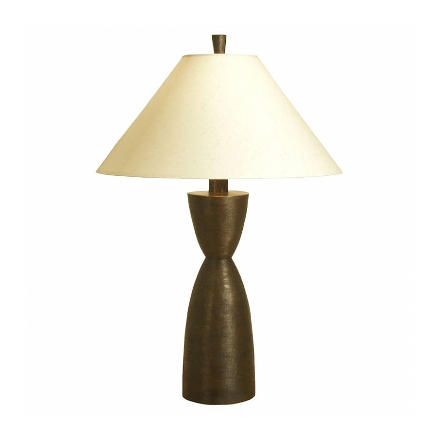 Brown patina finish / Ivory paper lamp shade