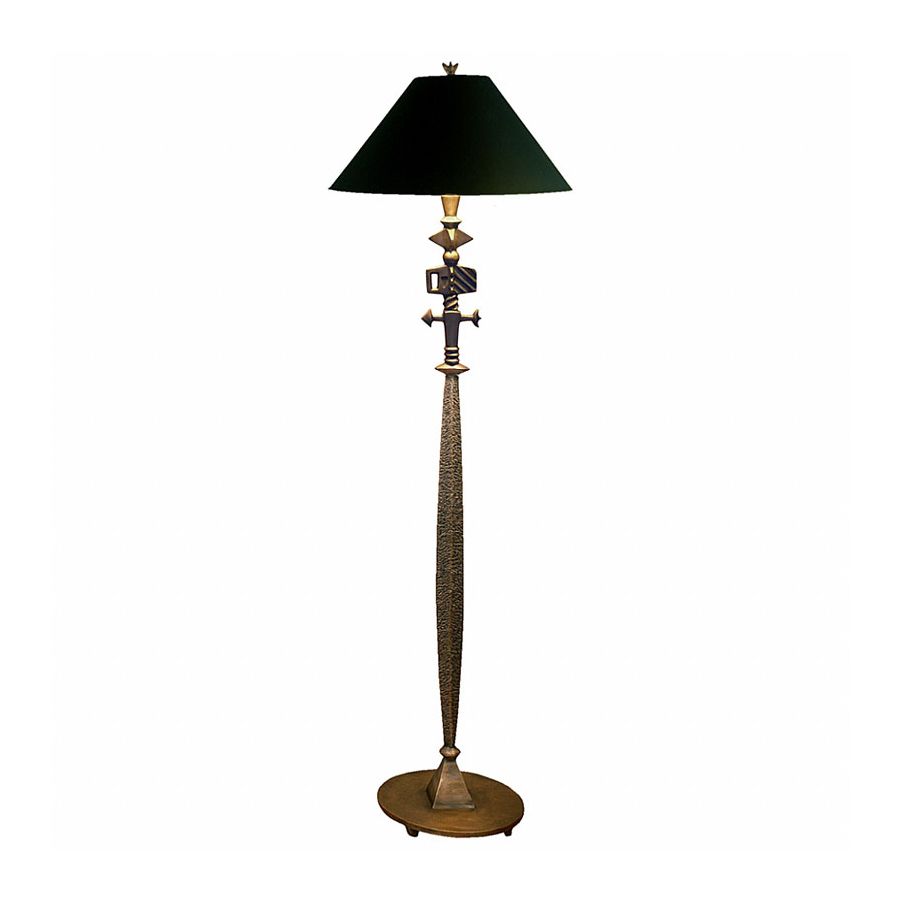 Natural patina finish / Black with gold liner lamp shade