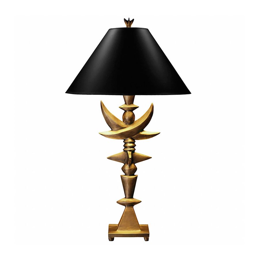 Natural patina finish / Black with gold liner lamp shade