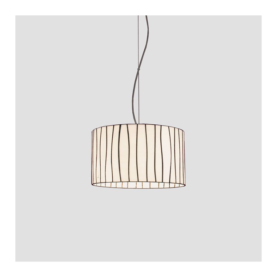 White lampshade / Black cable / cm.: 150 (H1/18+H2/132) x 32 x 32 / inch.: 59.1"(H1/7.1" + H2/51.9") x 12.6" x 12.6"