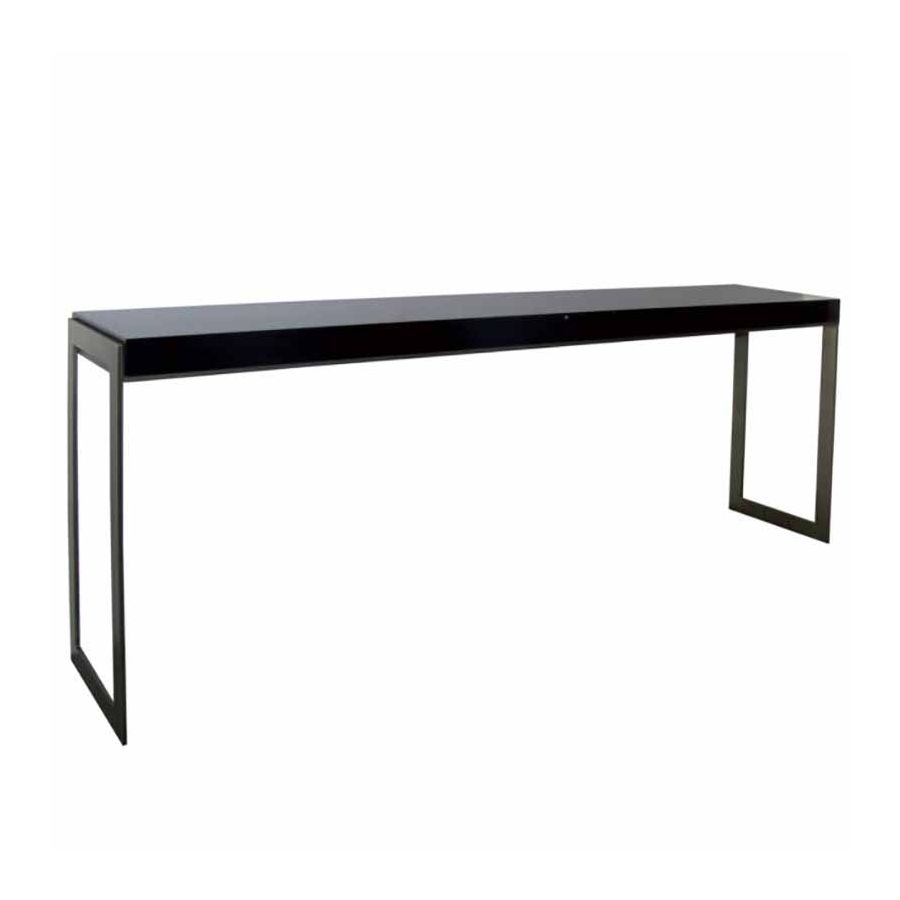 Finish Bronzed metal base, Top Makassar ebony