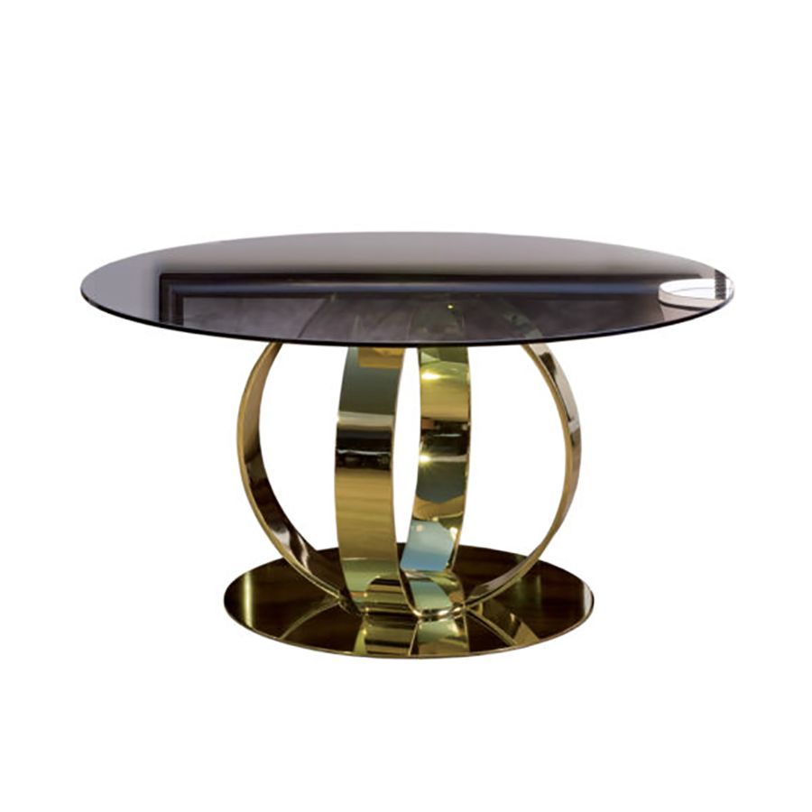 Finish Gloss brass plated, Top  Glass