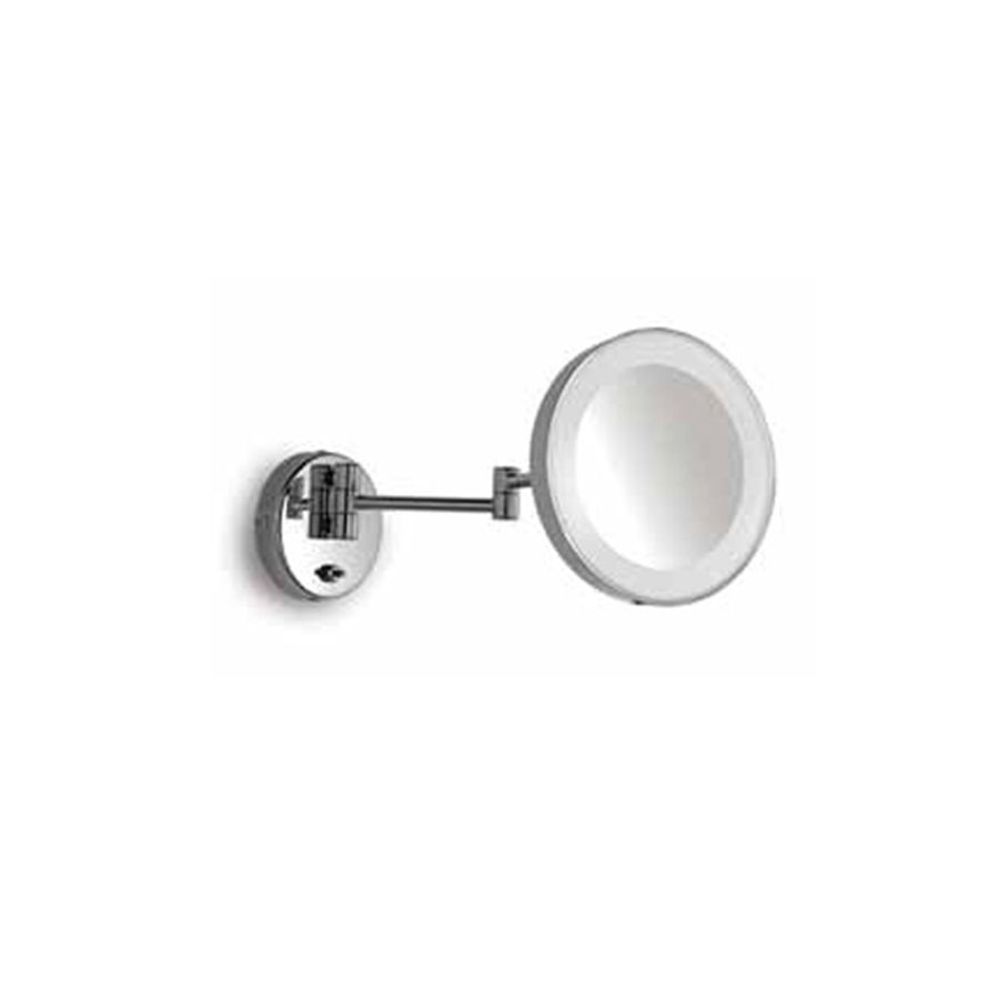 Magnifying mirror with light / Chrome finish