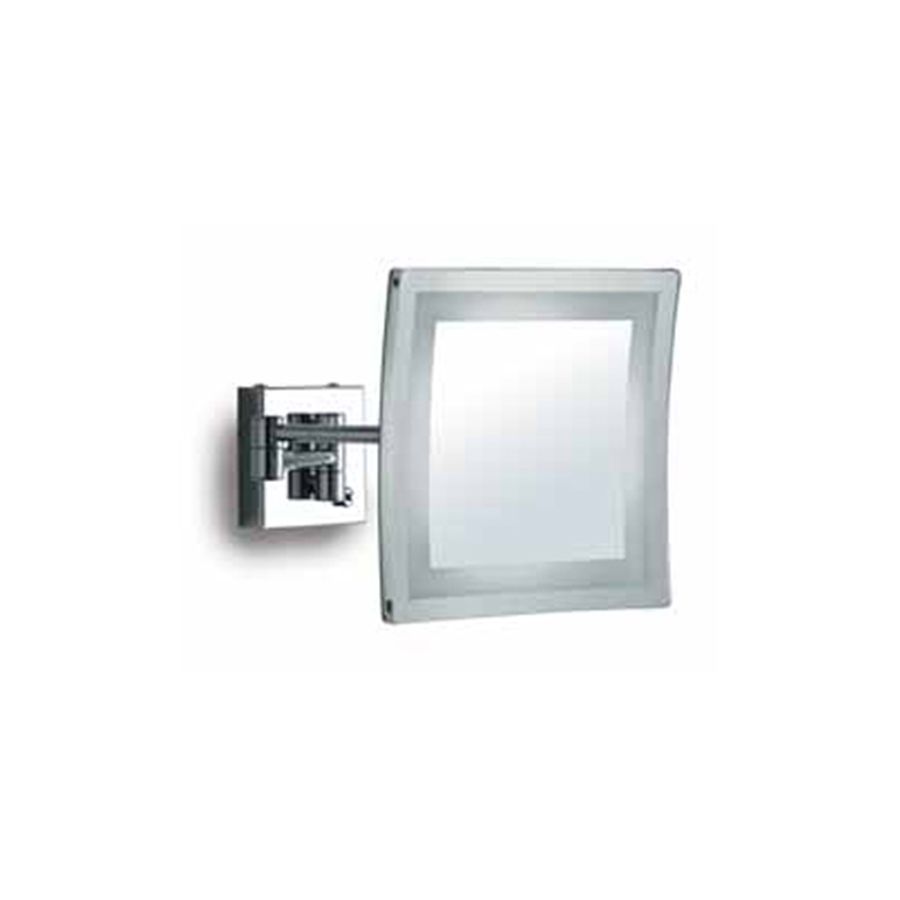 Square mirror / Inside LED lighting / Chrome finish