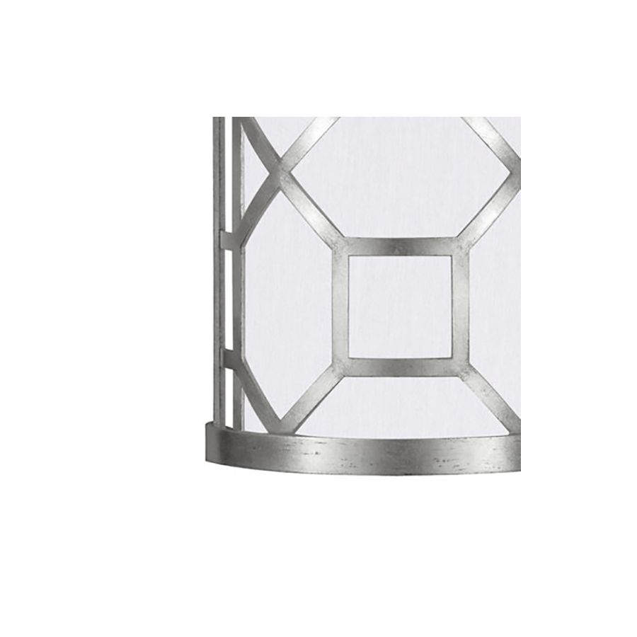 Silver Leaf / White Fabric Shade