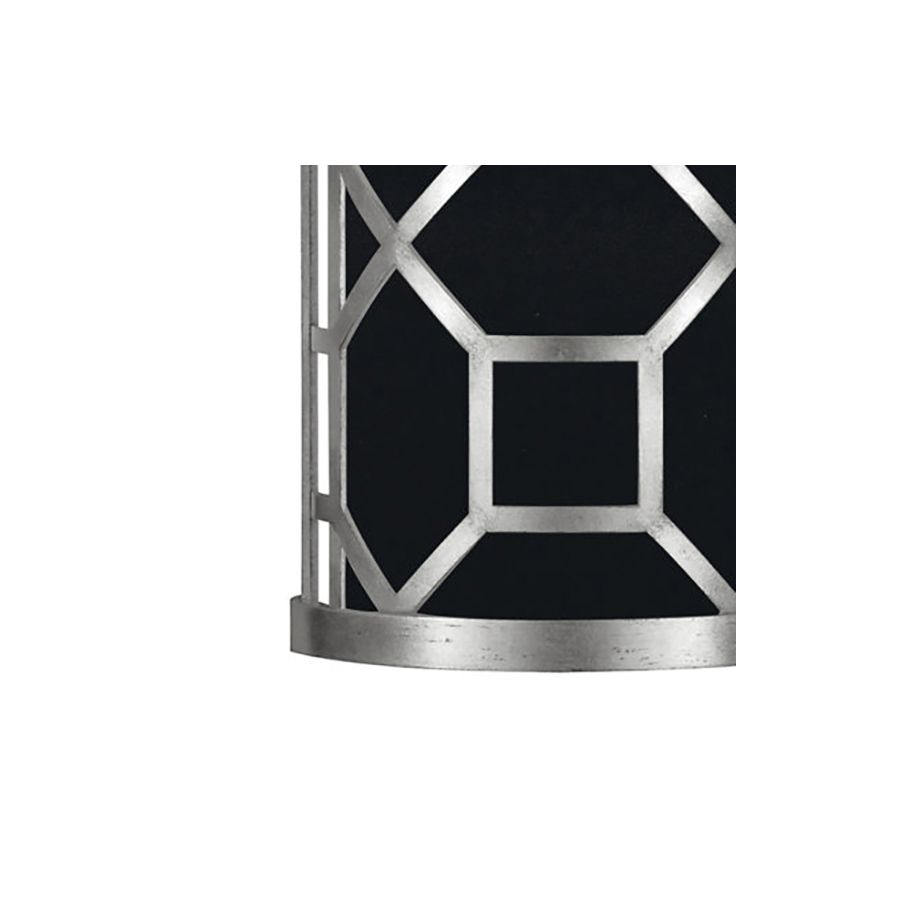 Silver Leaf / Black Fabric & Silver Inner Lining Shade