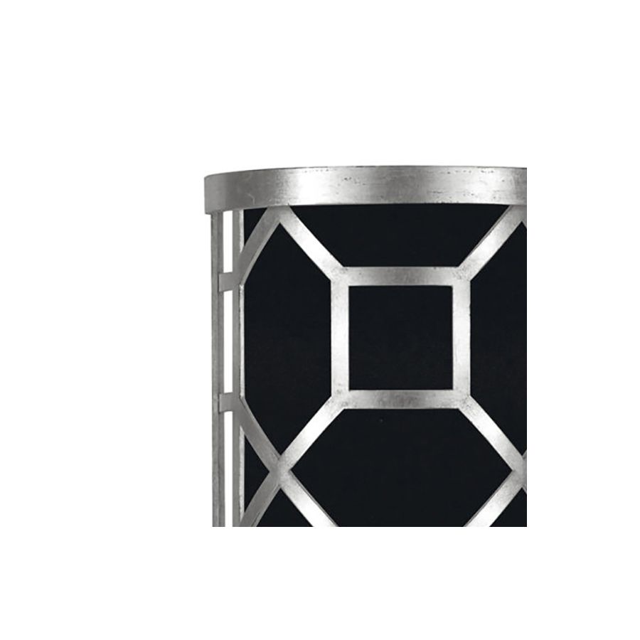 Silver Leaf / Black Fabric & Silver Inner Lining Shade