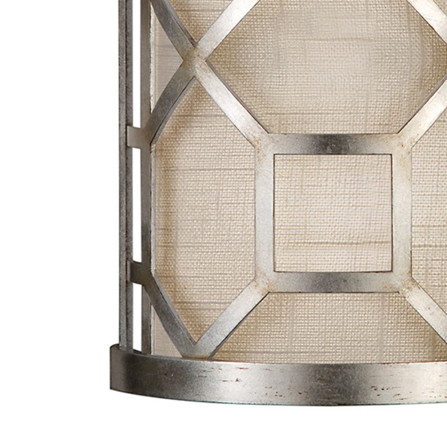 Silver / White Linen Shade