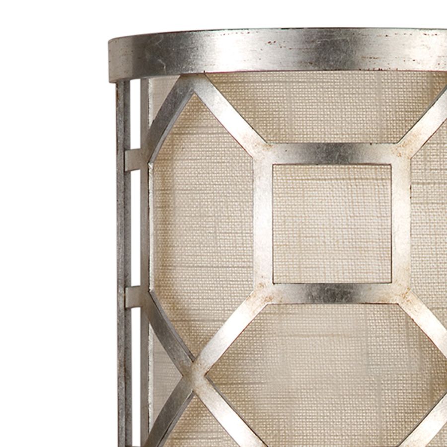 Silver / White Linen Shade