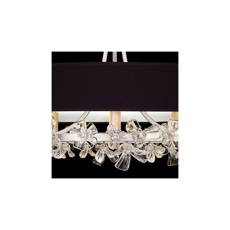 Silver Leaf / Black Fabric & Silver Inner Lining Shades 915240-13