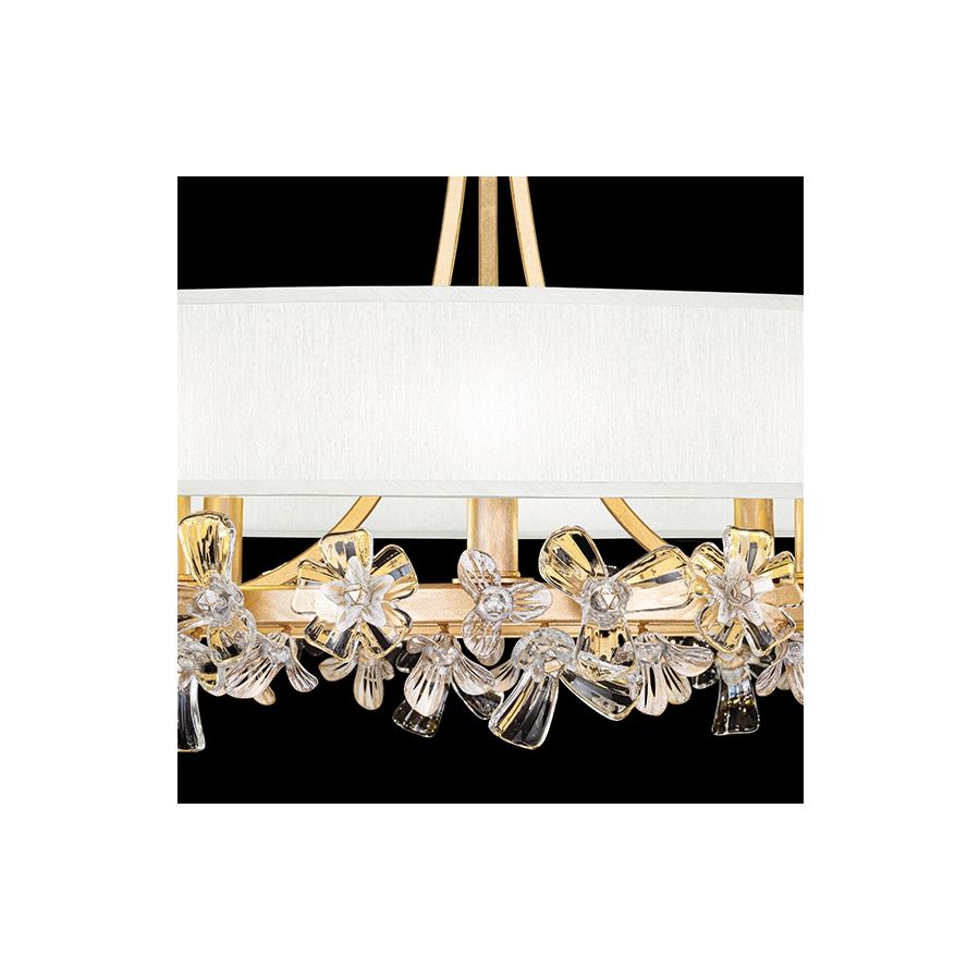 Gold Leaf / White Fabric Shades 915240-21