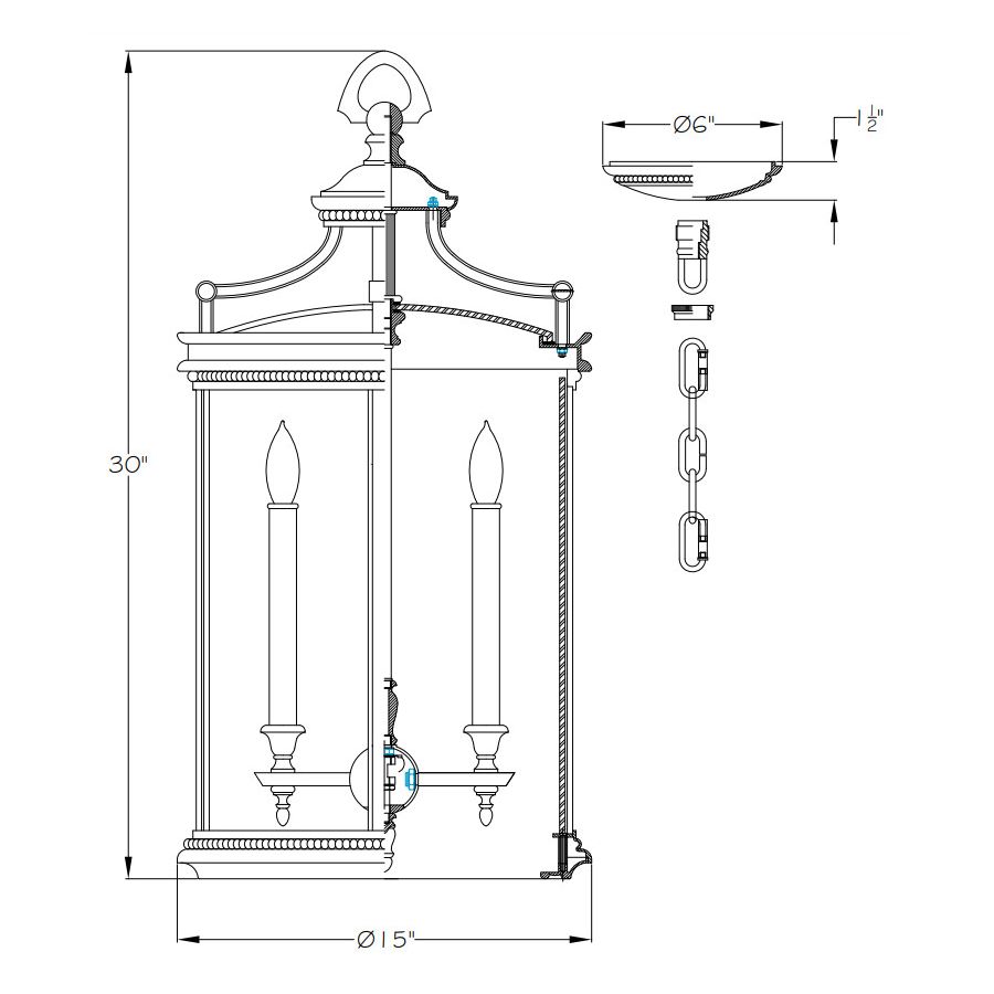 15″ Bronze - 538182 / 30” H x 15” W ( 76.2 cm x 38.1 cm )