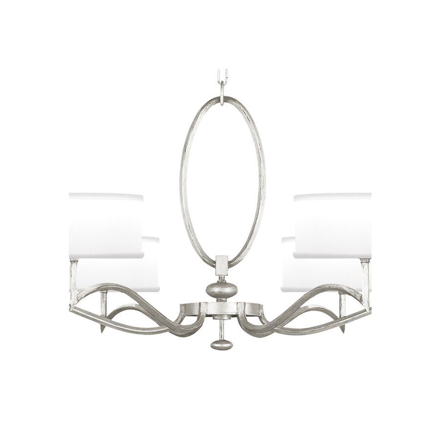 Silver Leaf / White Fabric Shades - 771740-41