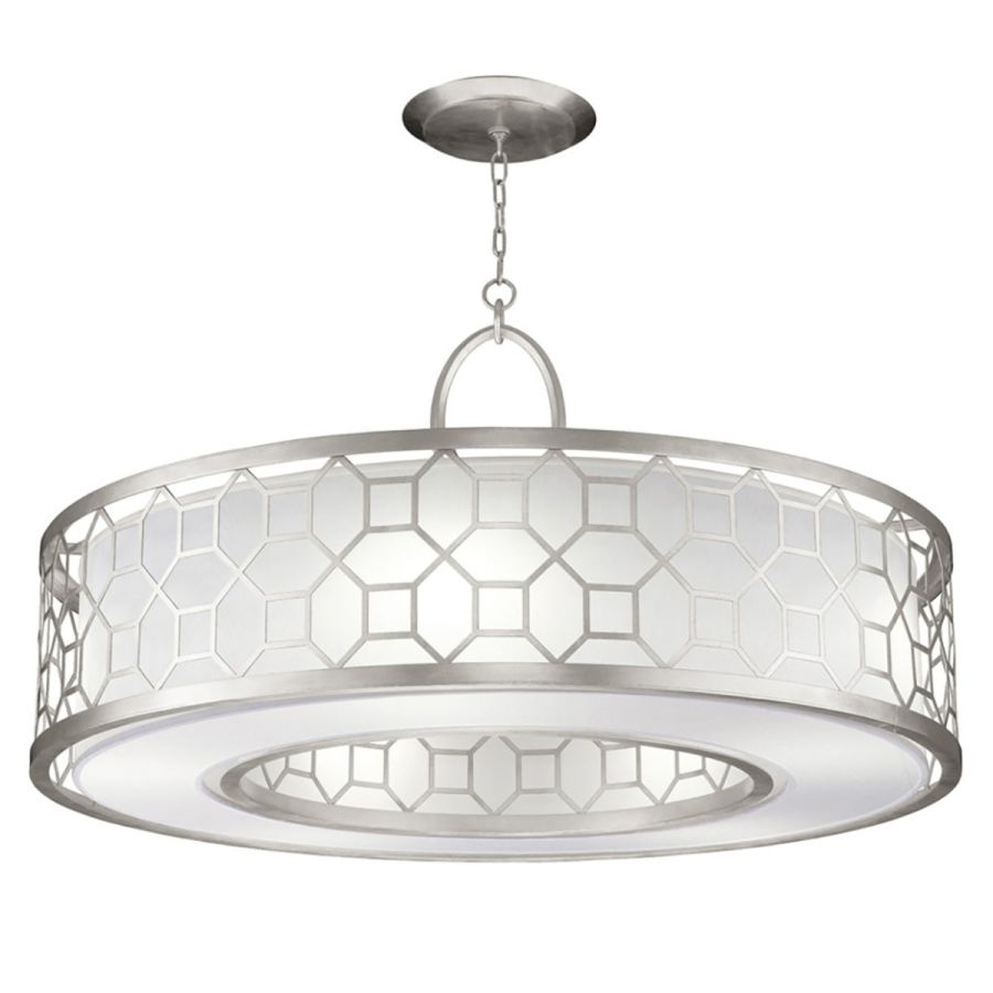 Silver Leaf / White Fabric Shade - 780340-41