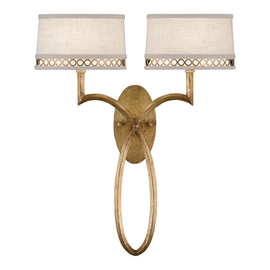 Gold / White Linen Shades - 784750-2