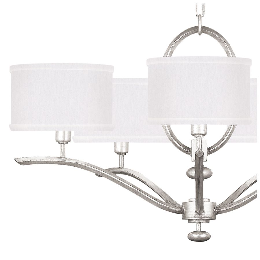 Silver Leaf / White Fabric Shades - 785440-41