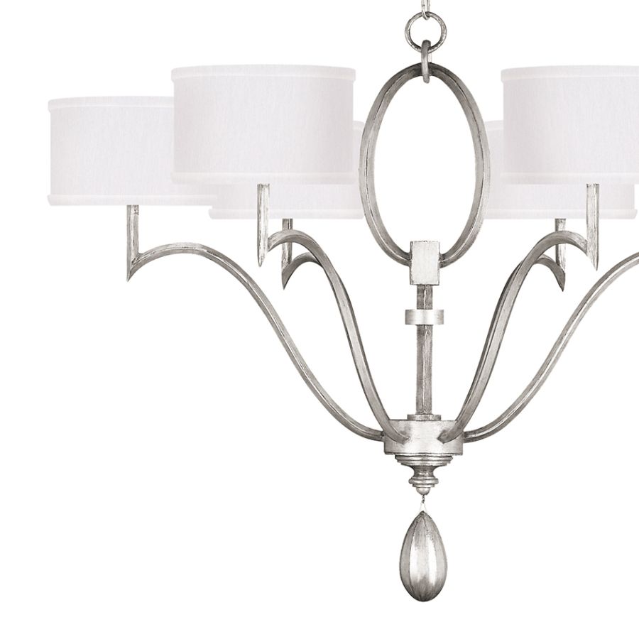 Silver Leaf / White Fabric Shades - 785840-41