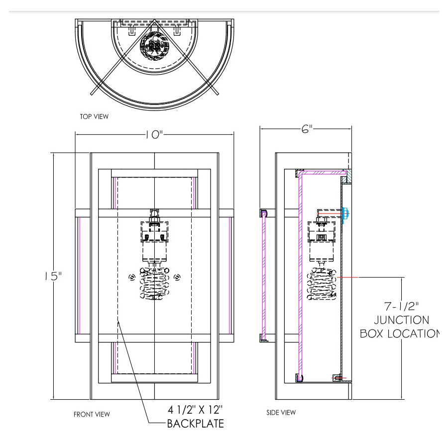 15″ Bronze - 818081 > 15” H x 10” W x 6” D ( 38.1 cm x 25.4 cm x 15.24 cm )
