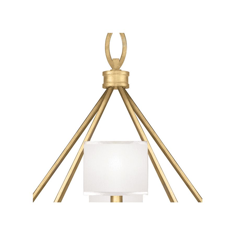 Gold Leaf / White Fabric Shades - 887640-310