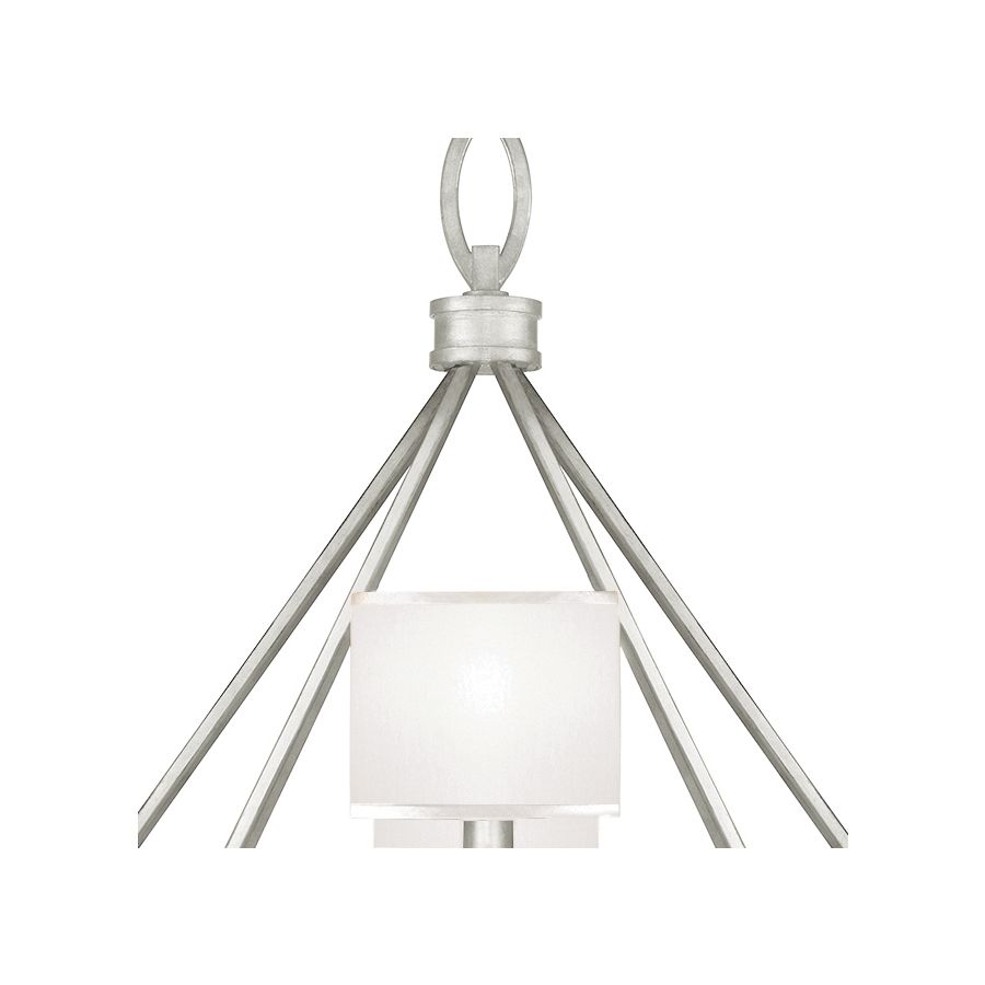 Silver Leaf / White Fabric Shades - 887640-41