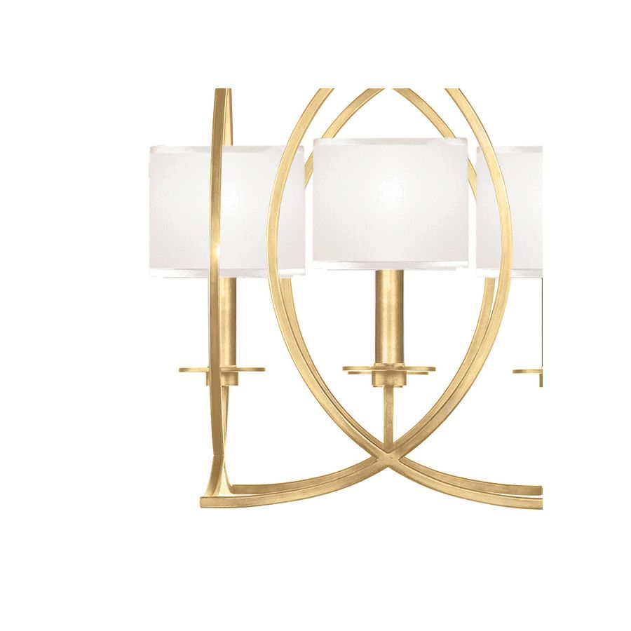 Gold Leaf / White Fabric Shades - 887740-310