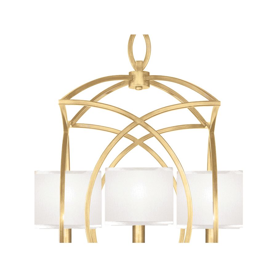 Gold Leaf / White Fabric Shades - 887740-310